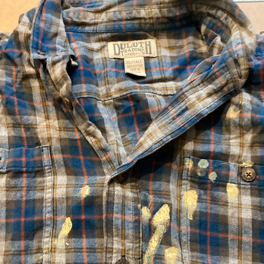 Duluth Trading Co Men's Blue Plaid Shirt